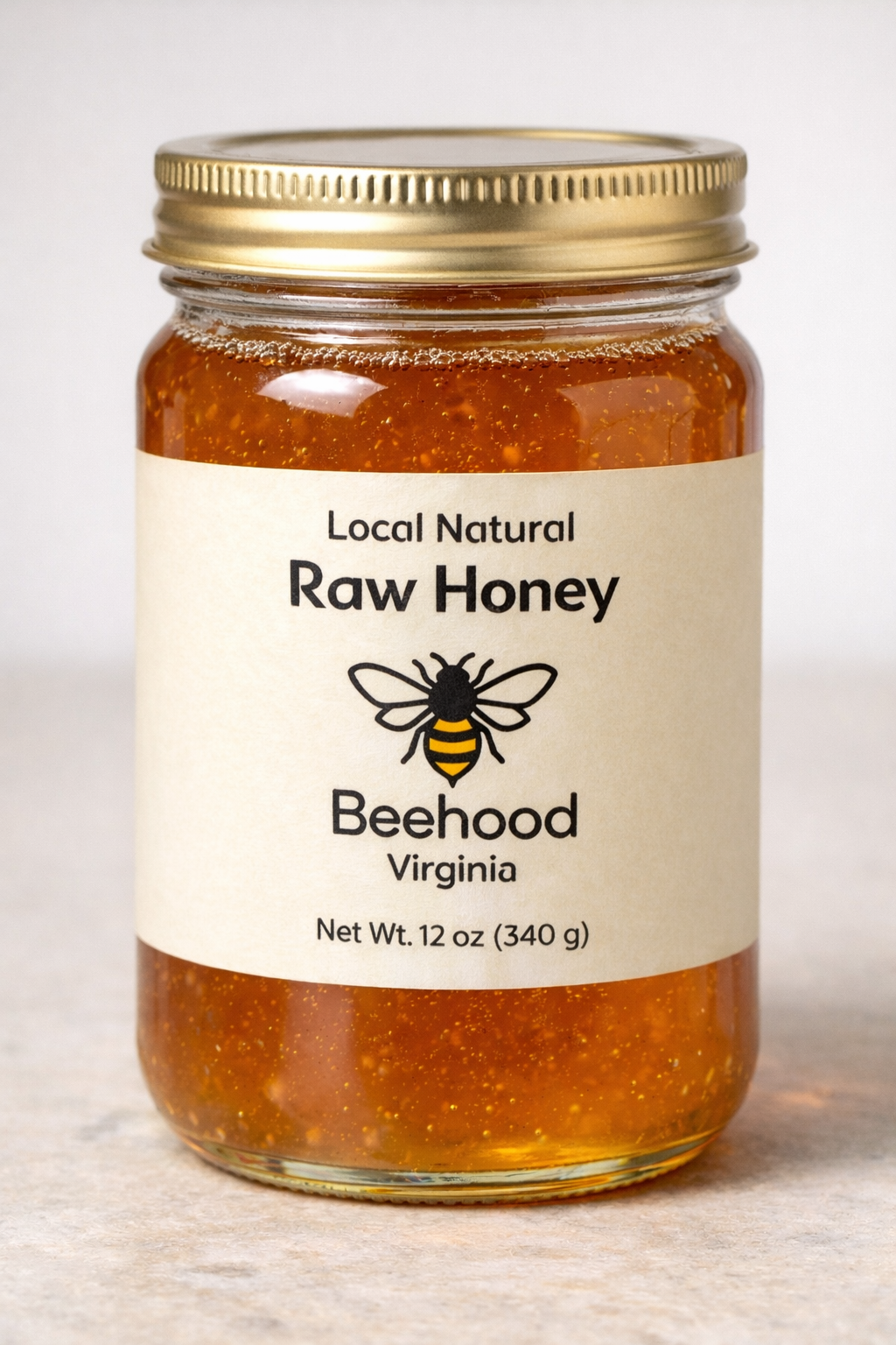 Local Natural Raw Honey - Beehood Virginia - 12Oz